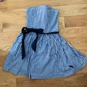 abercrombie and fitch blue and white striped dress